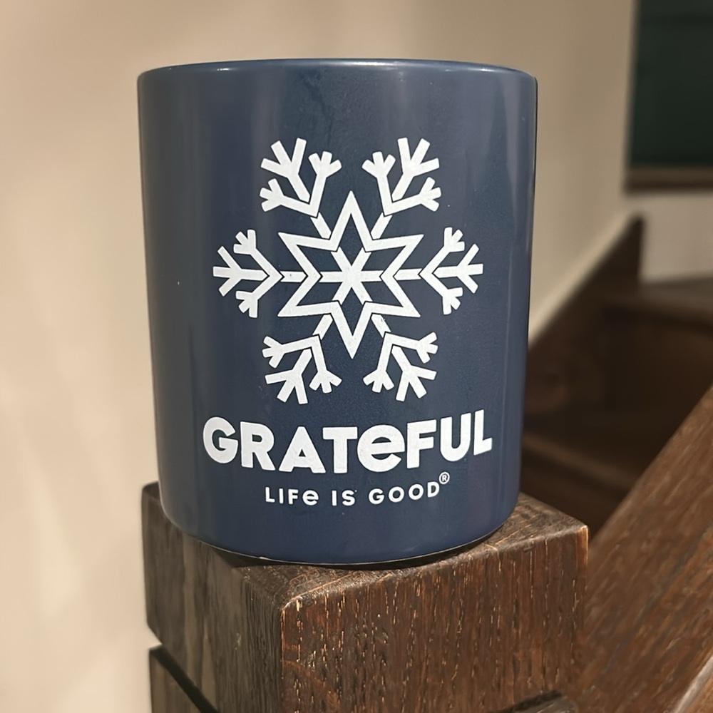 Life Is Good Navy Grateful Soy Wax Candle